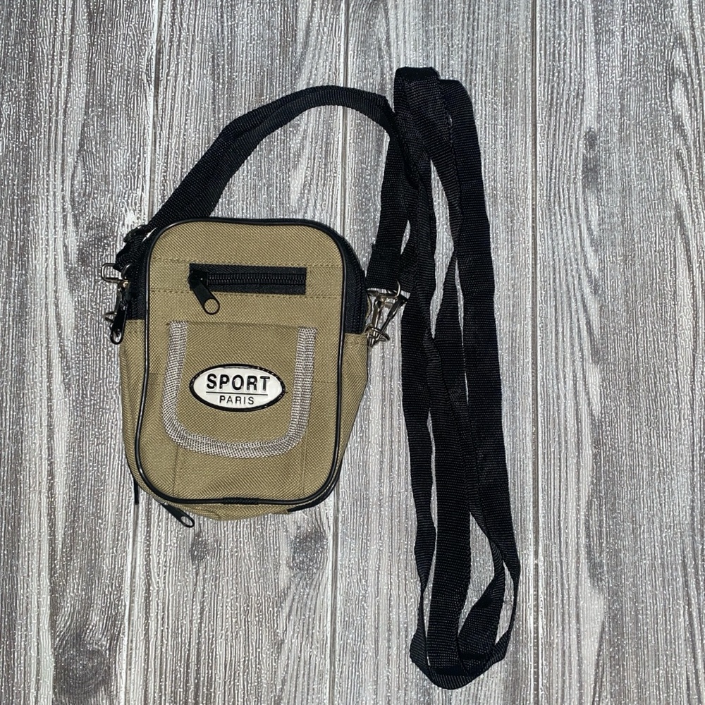 Vintage Green and Black Sport Paris Mini Crossbody Bag